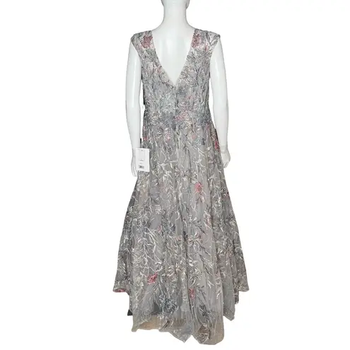 Mac Duggal Gray Embroidered Illusion Cap Sleeve A Line Gown 20263 Women’s Sz 14 - Image 7