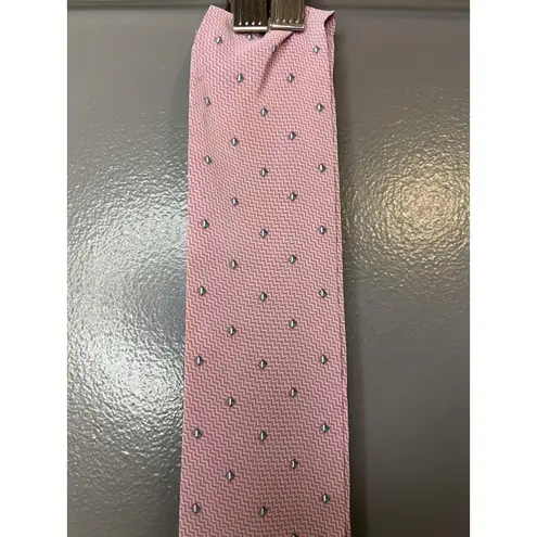 Ginnie Johansen Silk Skinny Scarf Womens Pink Geometric Twilly Oblong Print