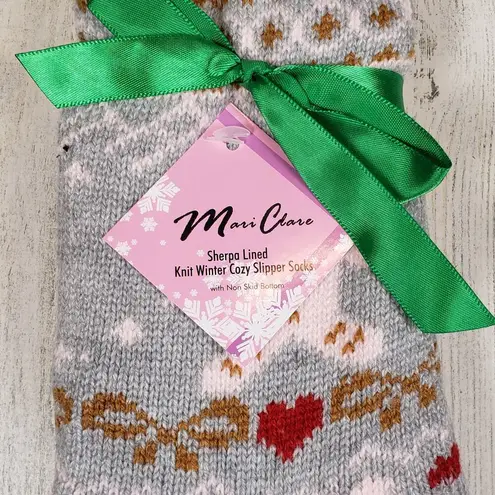 NWT Mari Clare Sherpa Lined Knit Winter Holiday Design No