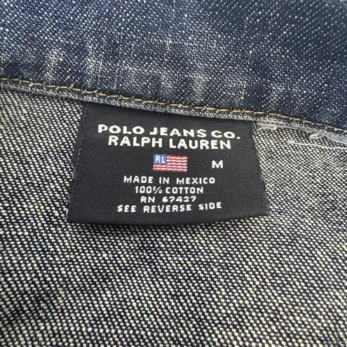 Ralph Lauren Polo  Denim Jacket Rhinestone Flag Size Medium