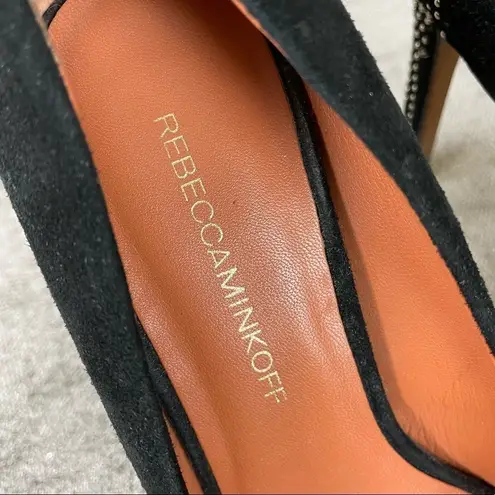 Rebecca Minkoff  Black Suede Stud Heels Size 8.5
