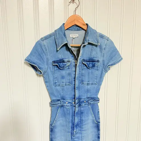 Good American  Light Blue Denim Overalls 0