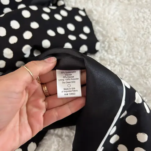 Emerson Fry Womens Paris Jacket Polka a Dot Size S *Missing Belt* Made in USA Black