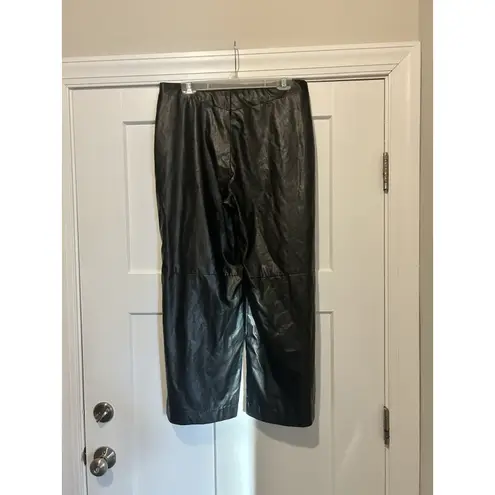 Karen Kane Wide Leg Faux Leather Pants Women's Size XL Gothic Rocker City Edgy