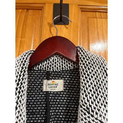 Marine layer Womens Birdseye Blazer in Black/White Contrast Size Medium