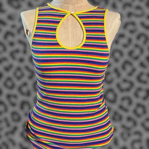 Rainbow striped sleeveless