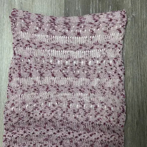 Brownie Pink Metallic Knit Side Slit Skirt Size XS