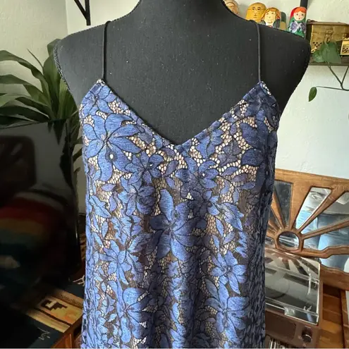 Moulinette Soeurs Anthropologie Celestial Navy Blue Lace Maxi Dress