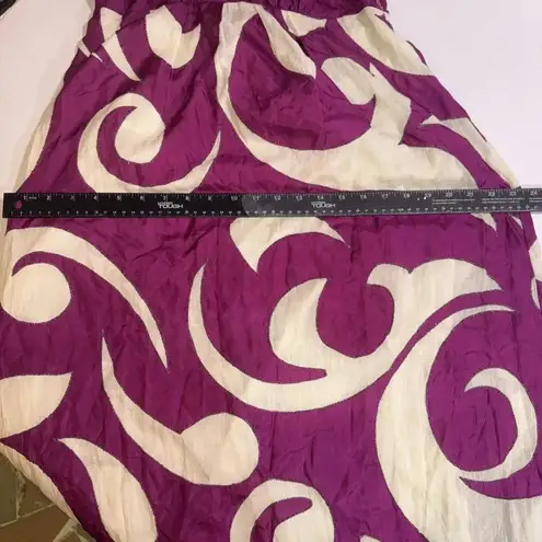 Yoana Baraschi Purple White Designer Luxury Formal Beaded Floor Length Gown Small