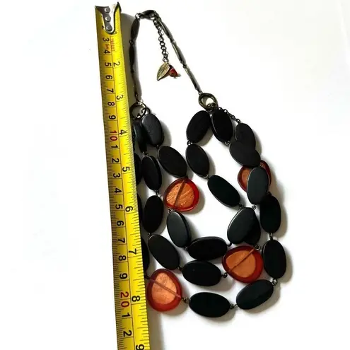 Coldwater Creek triple strand brown and orange statement necklace