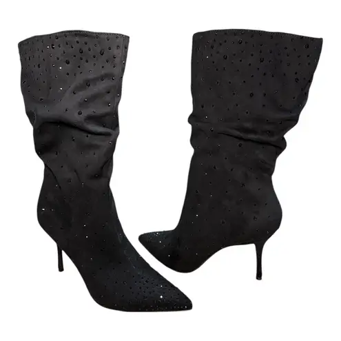 Thalia Sodi Raquell Black Studded Slouch Boots Size 9M