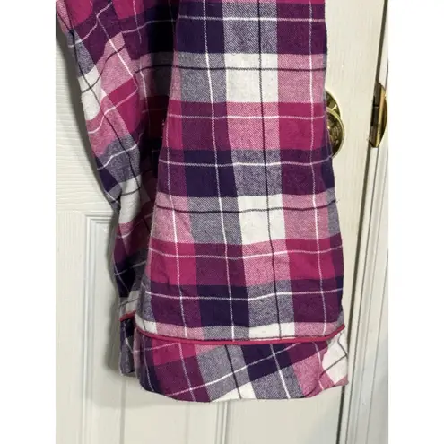 Only Necessities Pink/Purple Plaid Pajama Pants, 100% Cotton, 2X Pink