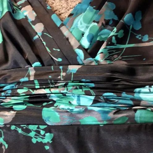 Evan Picone Evan-Picone Dress Womens 6 Used Black Green Blue Gray Career Cocktail Floral