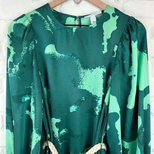 Alexis  x Target Green w/ Puff Sleeves Long Sleeve Rope Belt Tiered small