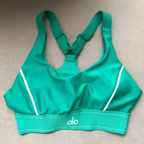 Alo Yoga Airlift Suit Up Bra Spruce Green/White S