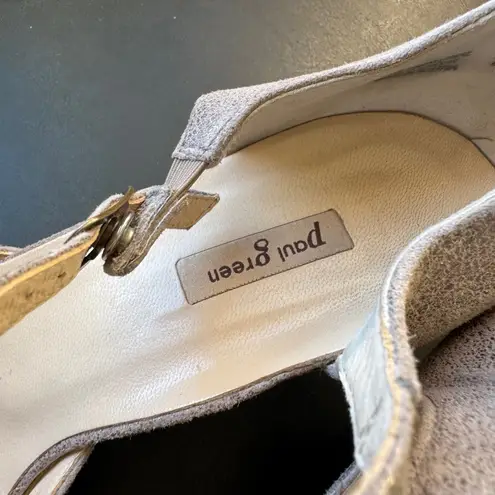 Paul Green sz 9.5 Womens D'Orsay Metallic Pointed Distressed Kitten Heel Pumps