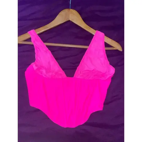 OUT FROM UNDER Venus Convertible Corset Top RAVE BARBIE FESTIVAL GLAM Pink Size M