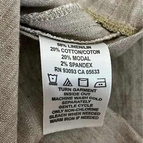 Nic+Zoe Natural Tan Linen Blend Straight Leg Trouser Pants 6