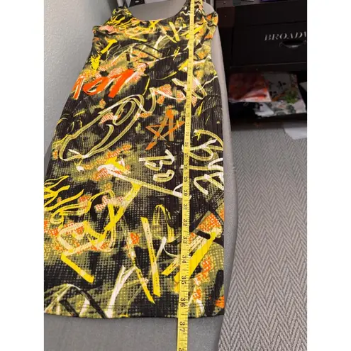 Jolie & Joy Graffiti Print Bodycon Dress – Medium Black