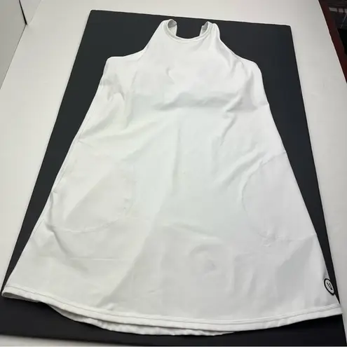 Vuori Volley Dress Womens Size Large White Two Pockets Shelf Bra Athletic *FLAW*