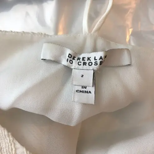 Derek Lam 10 Crosby Womens Fringe Cami Top Cotton Blend Flowy White 2