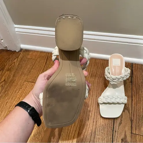 Dolce Vita Natie Woven Heeled Sandals Ivory White Size 10