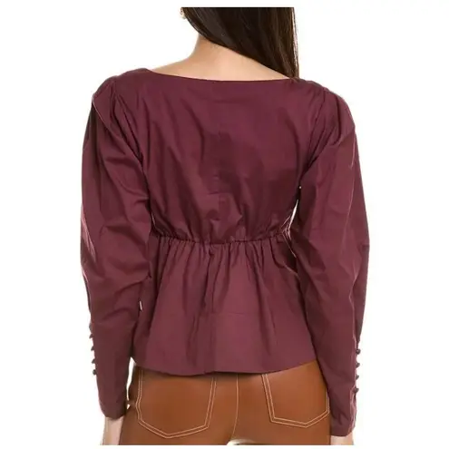 STAUD Peggy Top Longsleeve Plum Size Medium - New No Tags