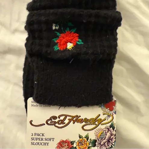Ed Hardy NWT Super Soft Slouchy Socks 2 Pack