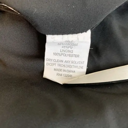 Amanda Uprichard  Black Faux Leather V-Neck Cami Top Size Small