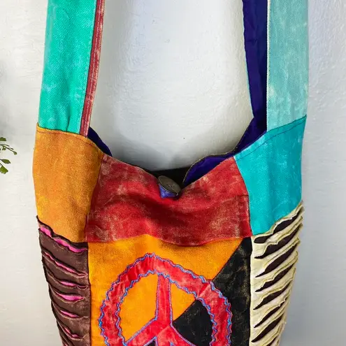 Beach Angels NWT Jamaica Peace Sign Hippie Festival Colorful Crossbody Bag