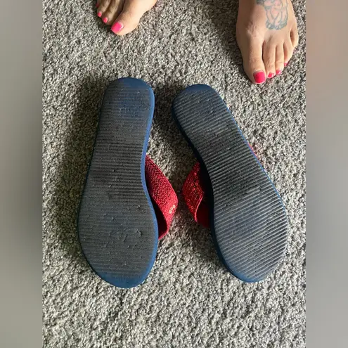 New England Patriots Flip Flops Red Size 7.5