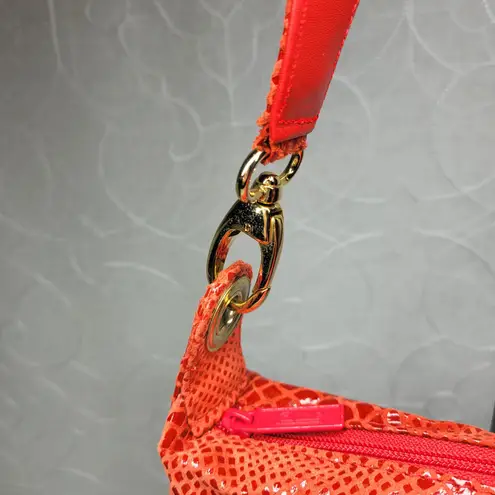 Bags by Pinky Red Patent leather Snakeskin Reptile Convertible Shoulder Bag