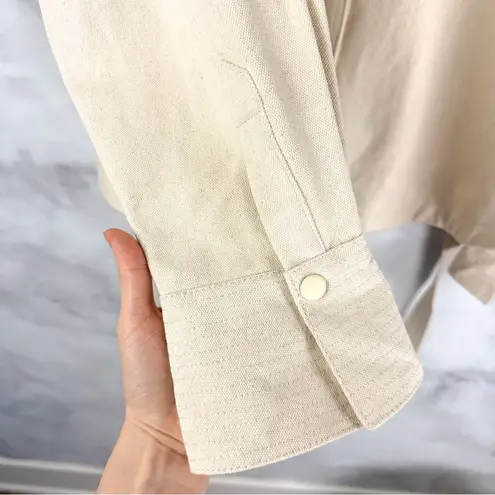 L'Academie NWT Lucie Shacket Collared Belted Button Down Shirt Jacket Canvas XL