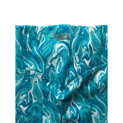 Victoria’s Secret Pink Active High Waist Bike Short Bright Marine Marble Large Blue