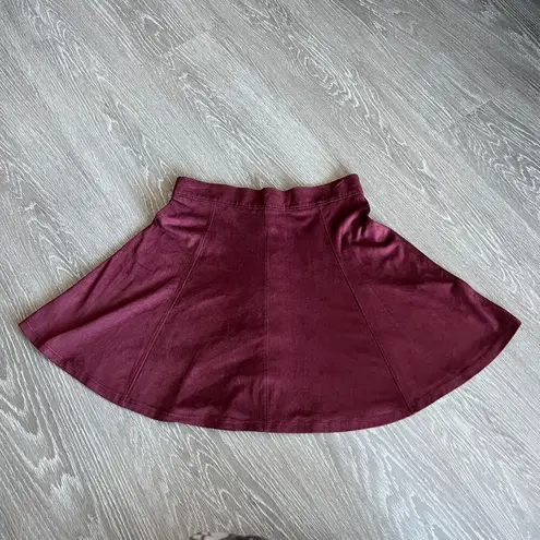 Full Tilt  Skirt Small Burgundy Button Front Mini