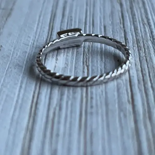 Garnet & Sterling Silver Rectangle Bezel Set 925 Ring Size 8 NEW! Red