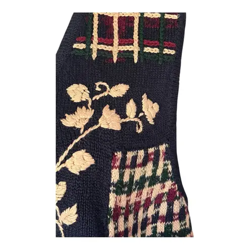 Vintage Embroidered Dark Navy Button Front Vest. SZ. 1X