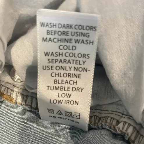 Woman Within Plus 18W Light Wash Bermuda Denim Jean High Rise Shorts