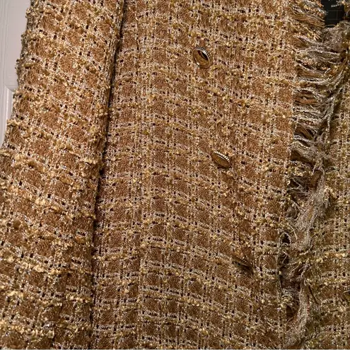 NWT House of Harlow 1960 Tan Gold Tweed Jacket Timeless Appeal Women’s Medium