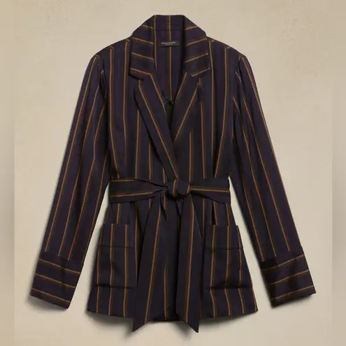 Banana Republic  Navy & Gold Striped SPENCER SUIT JACKET Blazer Size XS NWT $230