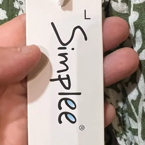 Simplee Apparel Simplee Green and White Tiered Maxi Strapless Dress with Slit, NWT, Size Large - Image 3