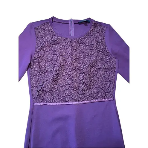 Max Mara Weekend Burgundy Provinom Jersey Lace Top Dress Sz M