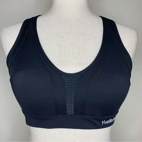 Yvette Power Cross Back Padded Running Sports Bra Black Size M