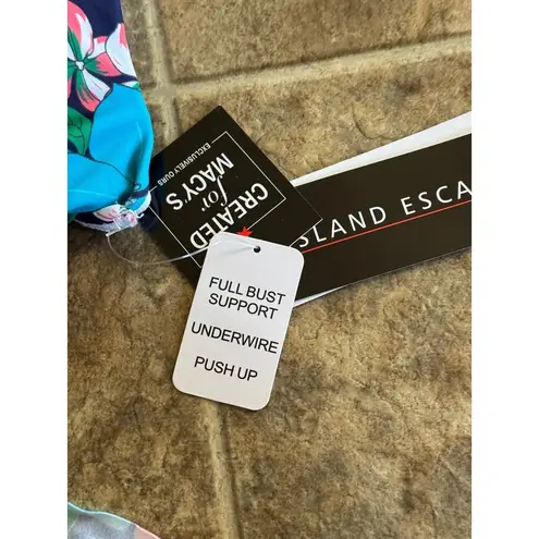 Island Escape Sail Away Gemini Underwire Tankini Top Size 6 Multicolor Blue