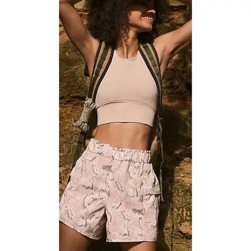 Free People  Movement Ivory Combo Printed In The Wild Baggy Shorts Size Large NWT