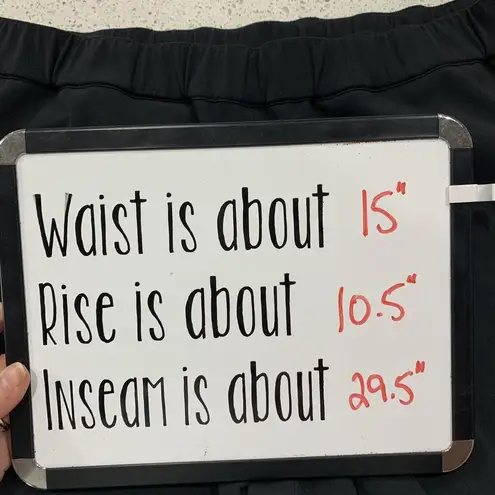 Lands End Sz 8P 8 P Pants Mid Rise Wide Leg Black Elastic Waist Pull On Women’s