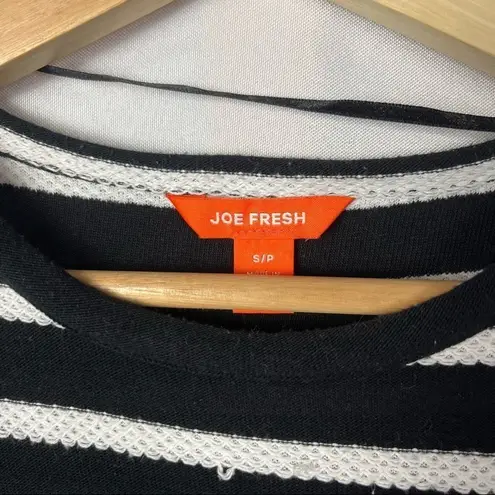 Joe Fresh Black & White Stripe Bell Sleeve Mini Dress S