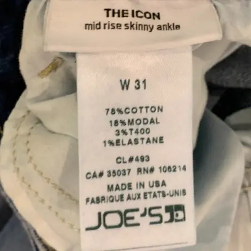 joe's jeans Joe's The Icon Mid Rise Skinny Ankle Jean with Frayed Hem