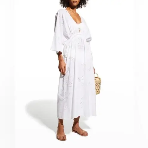 Solid & Striped NWT Eyelet Tiger White Kaftan Cover-up Size Medium