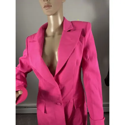 Ellae Lisque Hot Pink Center of Attention Blazer Size S Date Night Party